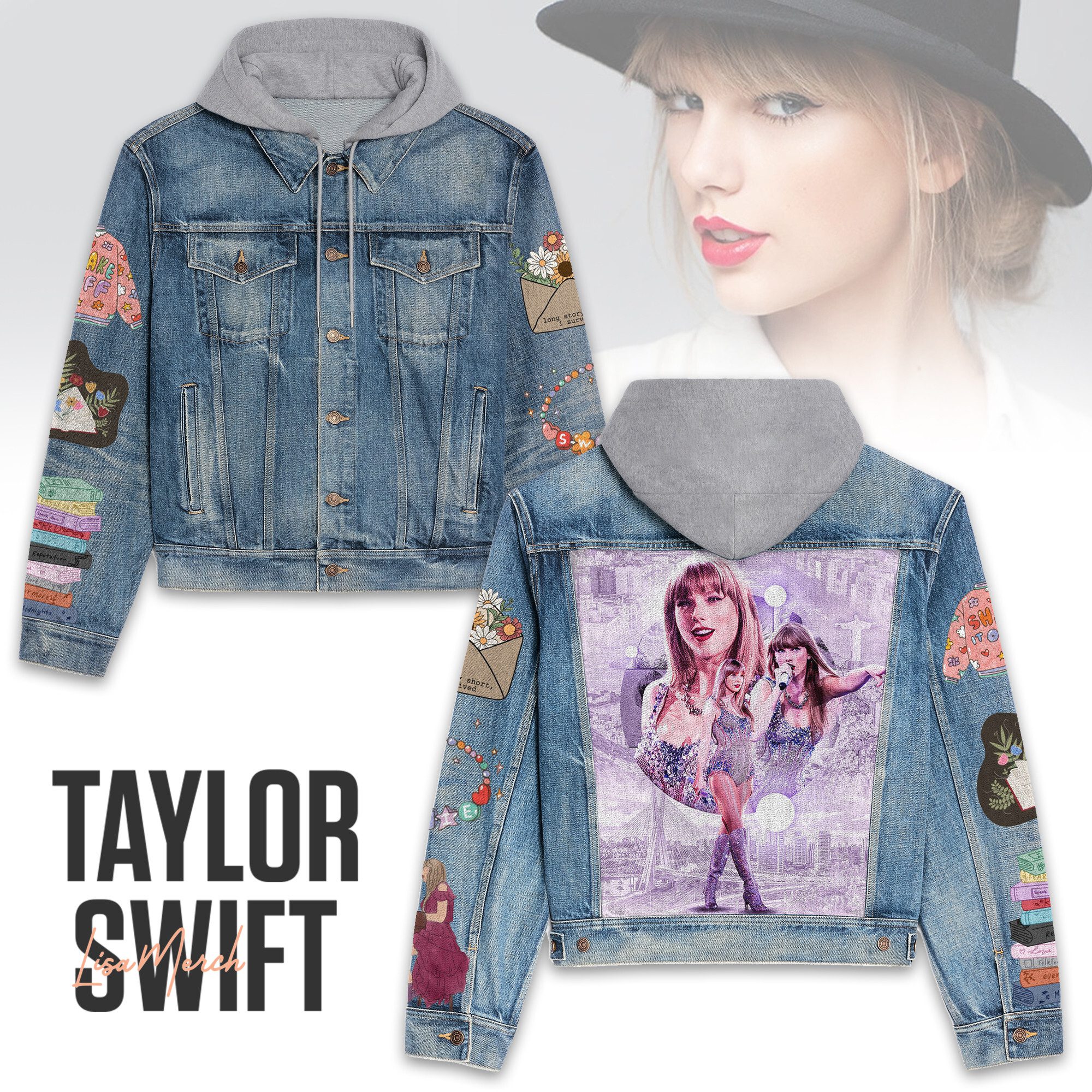 Taylor-Swift-Hooded-Denim-Jacket-LDN1161 Taylor Swift Hooded Denim Jacket LDN1161