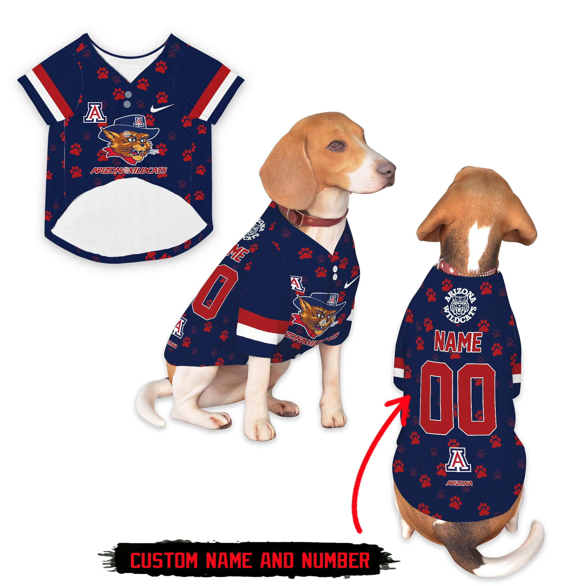 Arizona-Wildcats-Pet-Baseball-Jersey Arizona Wildcats Pet Baseball Jersey