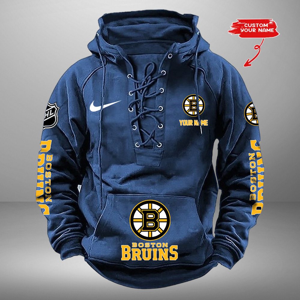 Boston-Bruins-NHL-Swoosh-Hooded-Lace-Up-Retro-Vintage-Hoodie-Custom-Name-1
