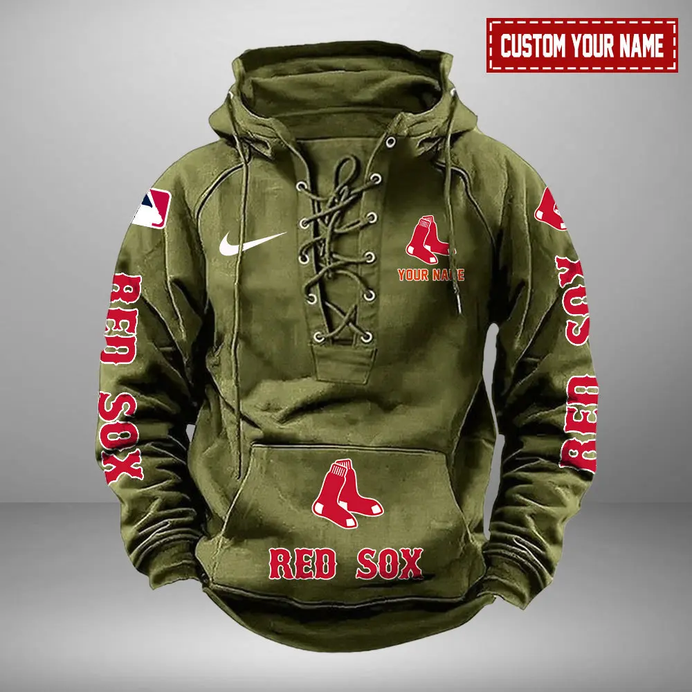 Boston-Red-Sox-Personalized-MLB-Swoosh-Lace-Up-Hoodie-Vintage-Retro-Hoodie-4