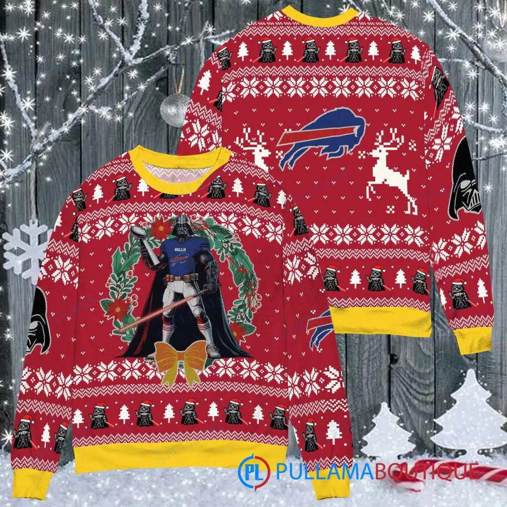 Buffalo Bills NFL Darth Vader Star Wars with Super Bowl Trophy Ugly Christmas Sweater FUL1000