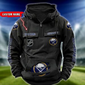 Buffalo Sabres NHL Hockey Vintage Quarter Zip Hoodie Retro Hoodie Custom Name WRH1006