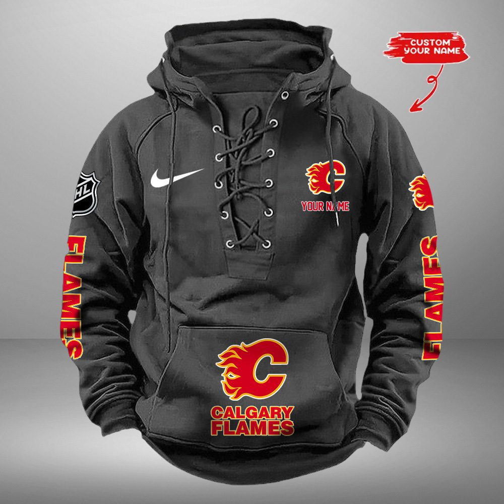 Calgary-Flames-NHL-Swoosh-Hooded-Lace-Up-Retro-Vintage-Hoodie-Custom-Name-3