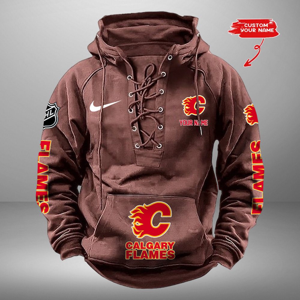 Calgary-Flames-NHL-Swoosh-Hooded-Lace-Up-Retro-Vintage-Hoodie-Custom-Name-5