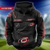 Carolina Hurricanes NHL Hockey Vintage Quarter Zip Hoodie Retro Hoodie Custom Name WRH1004