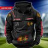 Chicago Blackhawks NHL Hockey Vintage Quarter Zip Hoodie Retro Hoodie Custom Name WRH1009