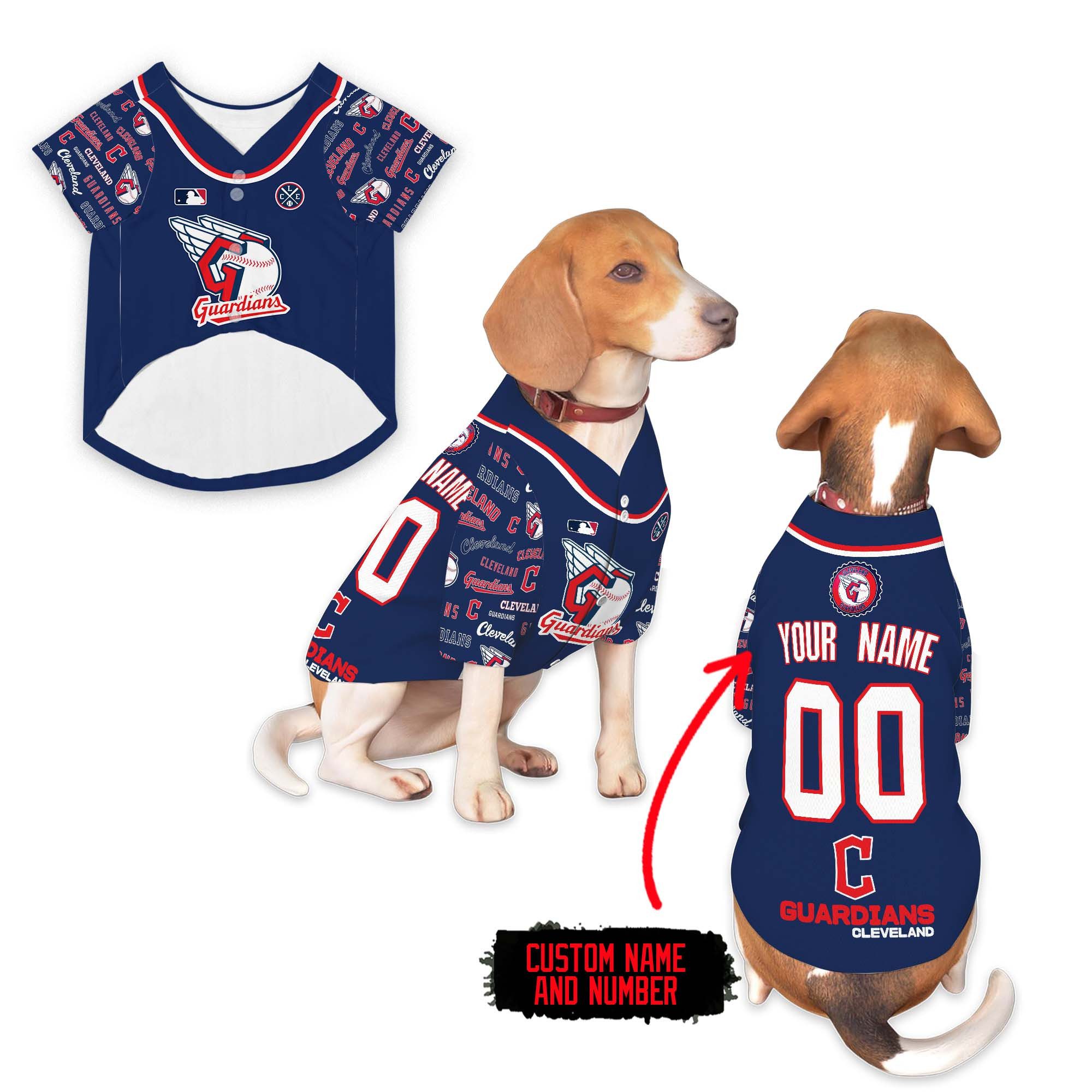 Cleveland-Guardians-Pet-Baseball-Jersey Cleveland Guardians Pet Baseball Jersey