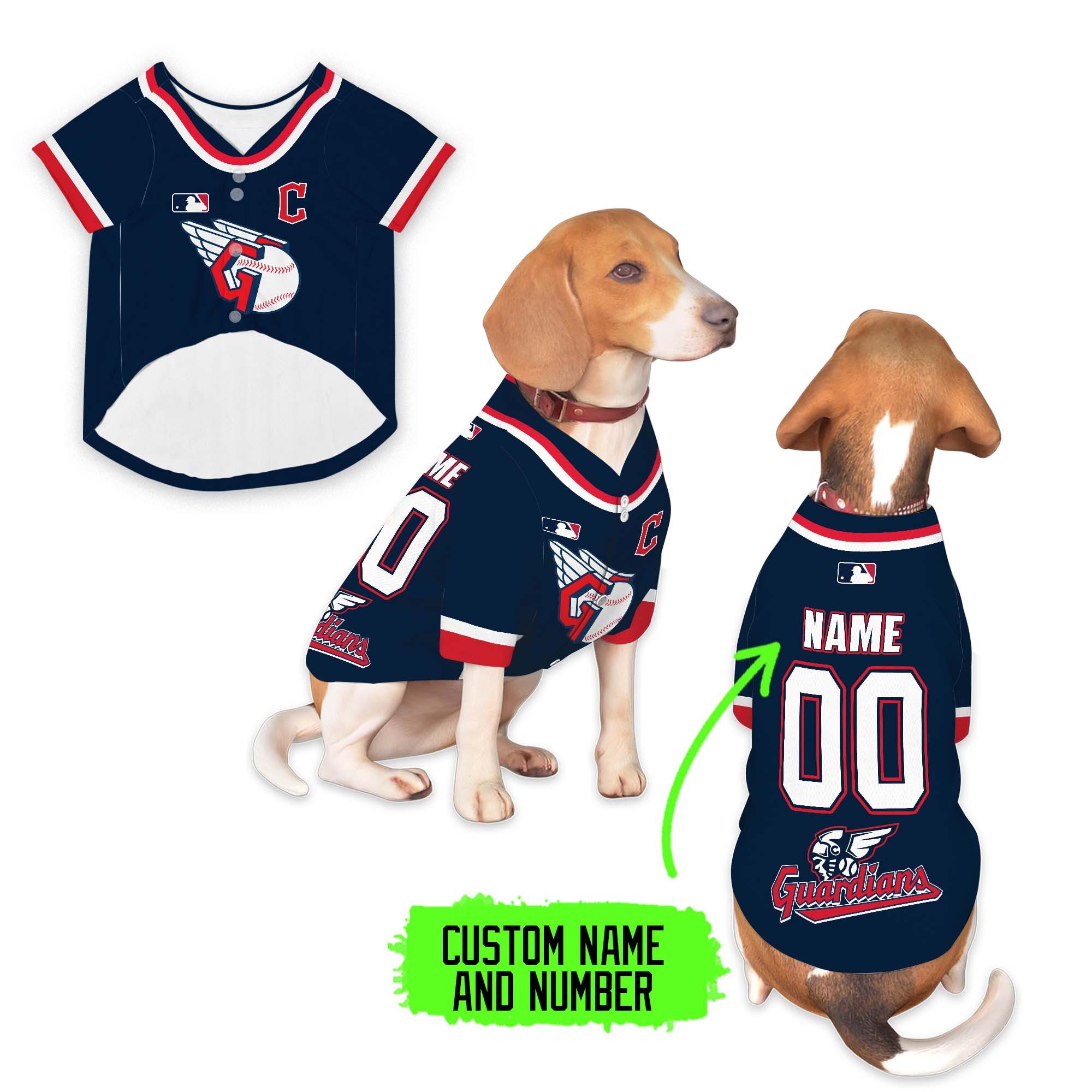 Cleveland-Guardians-Pet-Baseball-Jersey Cleveland Guardians Pet Baseball Jersey