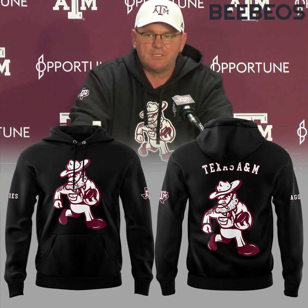 Coach Mike Elko Texas AM Aggies Football Black Hoodie Coach Mike Elko Texas A&M Aggies Football Black Unisex Hoodie HBB1106