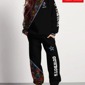 Dallas Cowboys Christmas Pattern Sweatsuit Combo Sweatshirt And Sweatpants - Black CSP1562