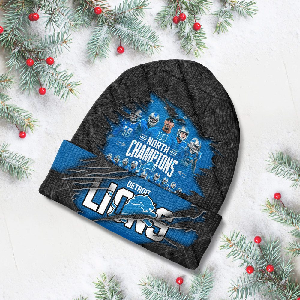 Detroit-Lions-Beanie-Hat-Wool-Winter-Hat-WBH1215 Detroit Lions Beanie Hat Wool Winter Hat WBH1215