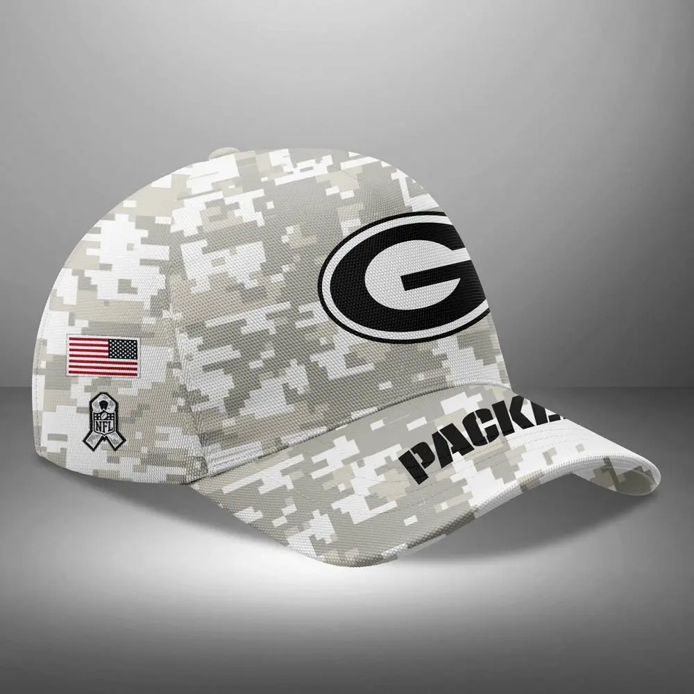 Green Bay Packers NFL Arctic Camo 2024 Salute to Service Custom Name And Year Classic Cap WCC1013