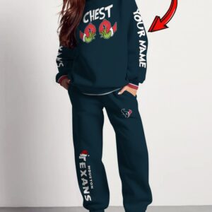 Houston Texans Chest - Nuts Sweatsuit Combo Sweatshirt And Sweatpants Christmas - Team Color CSP1031