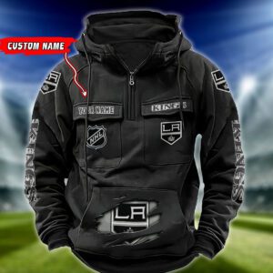 Los Angeles Kings NHL Hockey Vintage Quarter Zip Hoodie Retro Hoodie Custom Name WRH1017