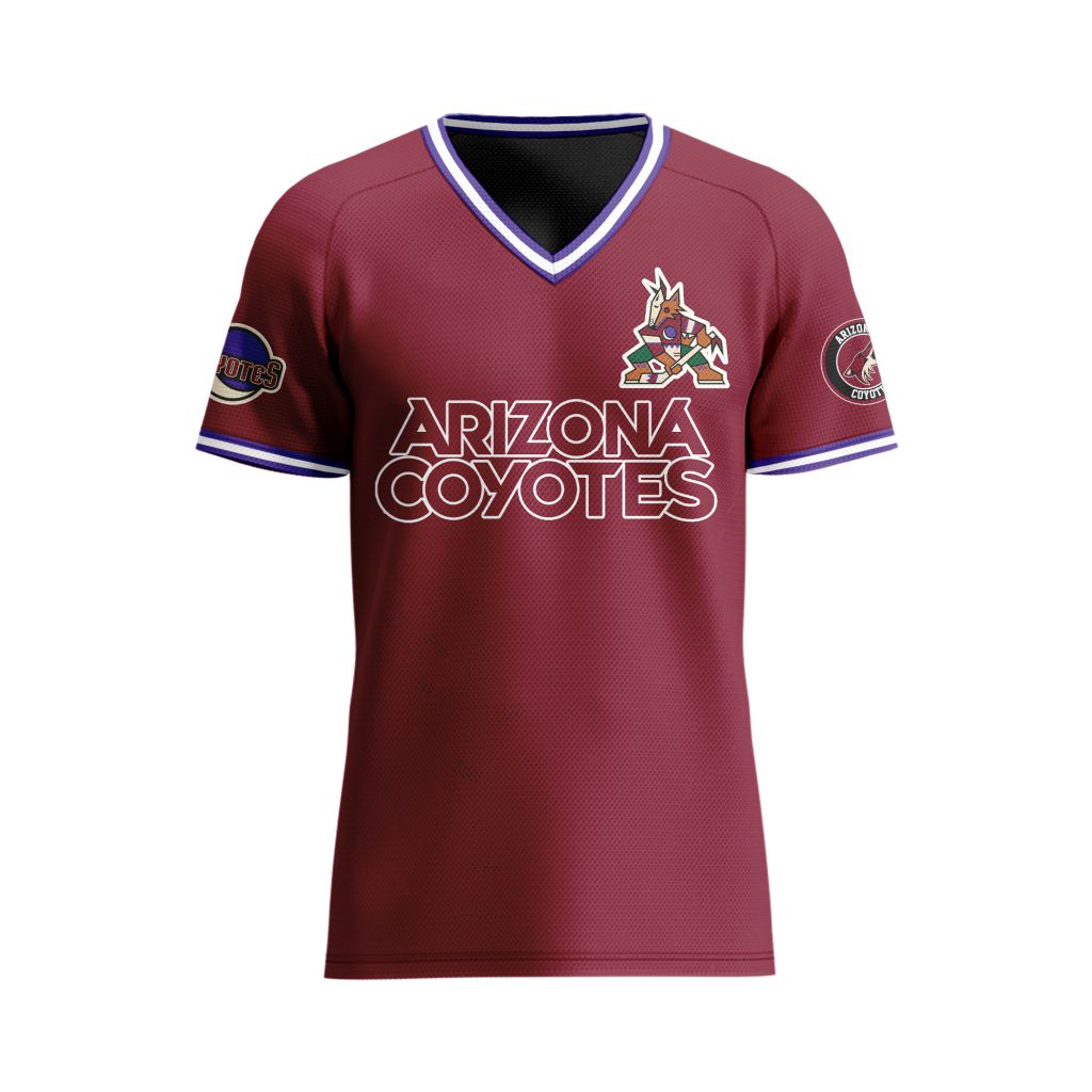NHL-Arizona-Coyotes-Special-V-neck-Mesh-Raglan-Short-Sleeve-Design NHL Arizona Coyotes Special V-neck Mesh Raglan Short Sleeve Design