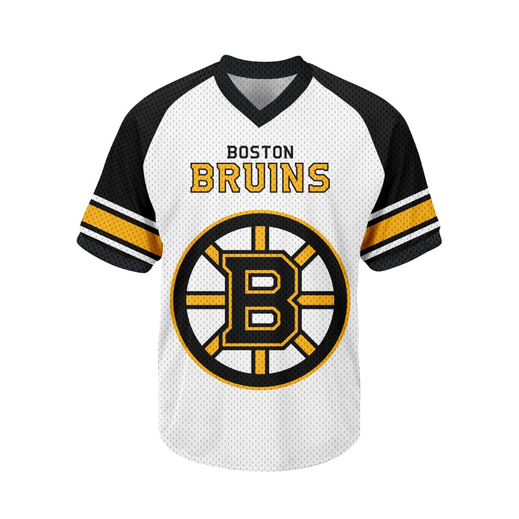 NHL-Boston-Bruins-Personalized-V-neck-Mesh-Short-Sleeve-Jersey NHL Boston Bruins Personalized V-neck Mesh Short Sleeve Jersey