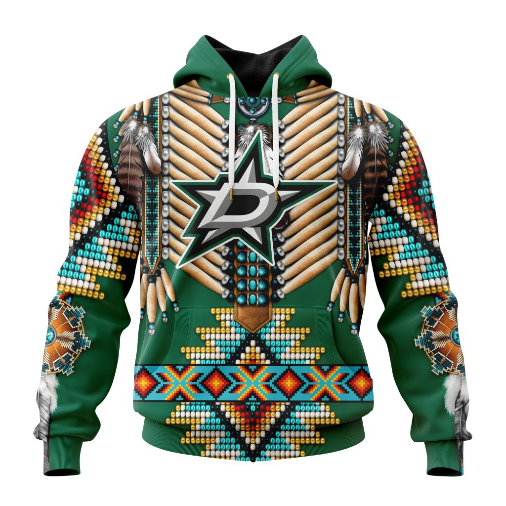 NHL-Dallas-Stars-Special-Native-Costume-Design-Unisex-Performance-Hoodie NHL Dallas Stars Special Native Costume Design Unisex Performance Hoodie