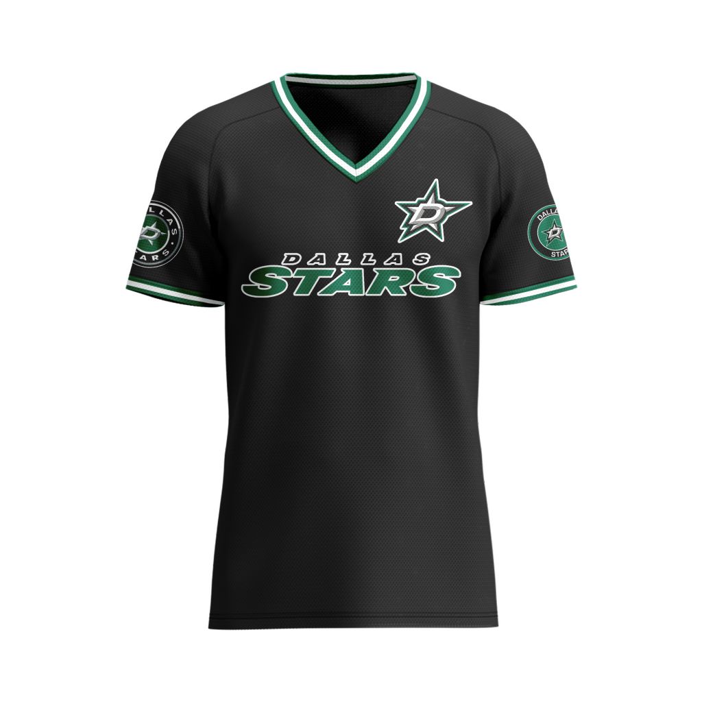 NHL-Dallas-Stars-Special-V-neck-Mesh-Raglan-Short-Sleeve-Design NHL Dallas Stars Special V-neck Mesh Raglan Short Sleeve Design