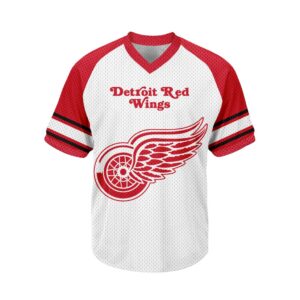 NHL Detroit Red Wings Personalized V-neck Mesh Short Sleeve Jersey