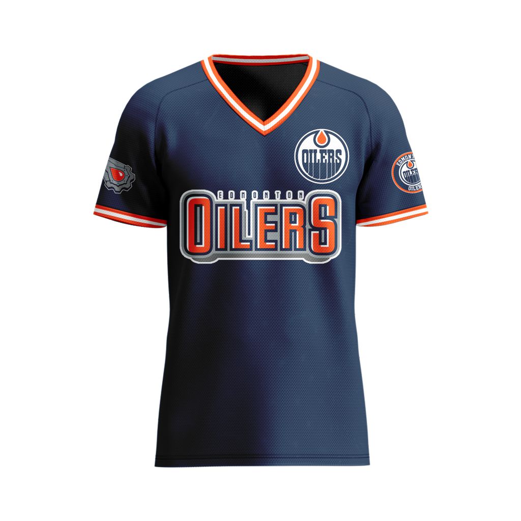 NHL-Edmonton-Oilers-Special-V-neck-Mesh-Raglan-Short-Sleeve-Design NHL Edmonton Oilers Special V-neck Mesh Raglan Short Sleeve Design