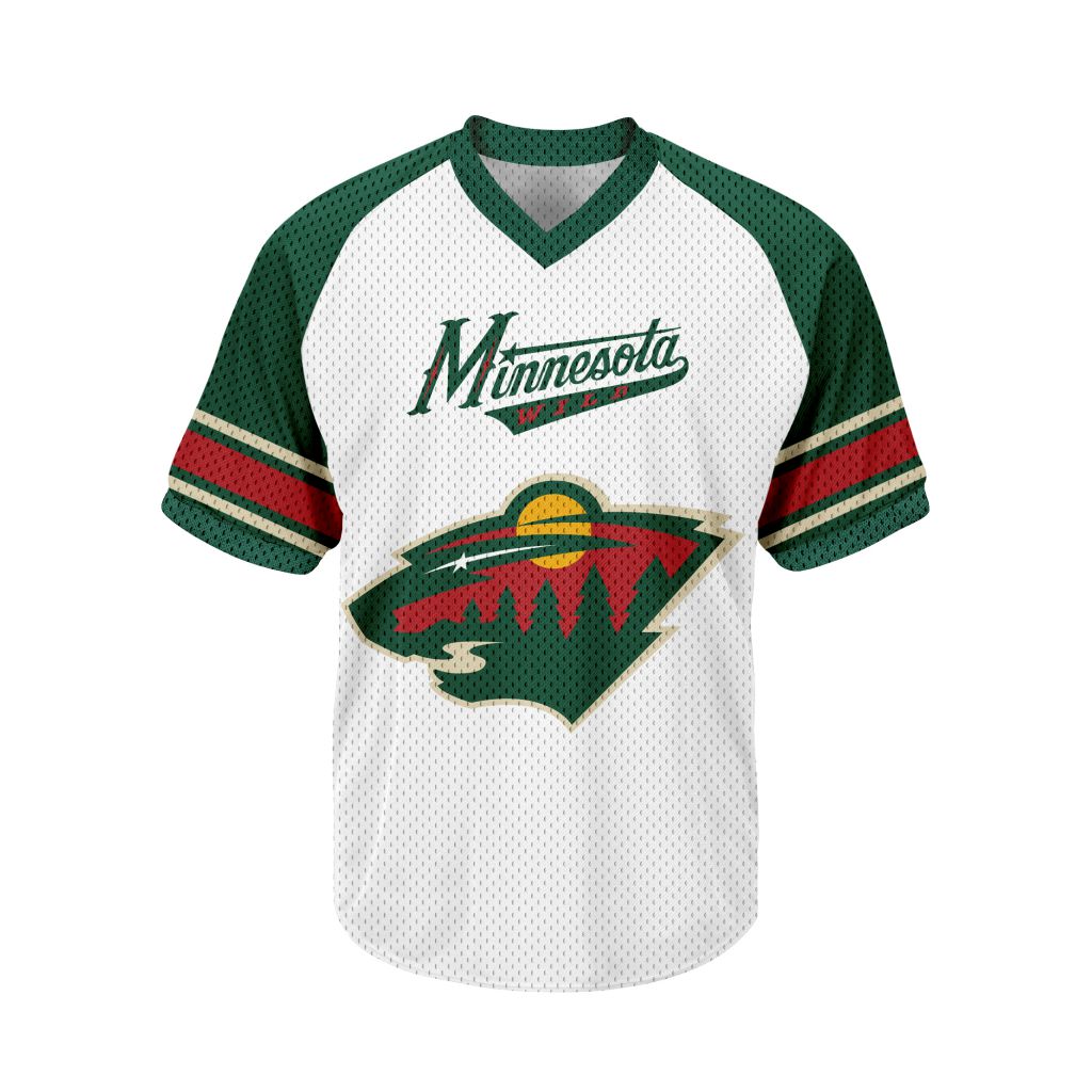 NHL-Minnesota-Wild-Personalized-V-neck-Mesh-Short-Sleeve-Jersey NHL Minnesota Wild Personalized V-neck Mesh Short Sleeve Jersey