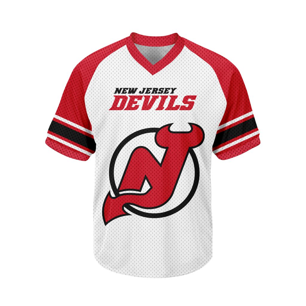 NHL-New-Jersey-Devils-Personalized-V-neck-Mesh-Short-Sleeve-Jersey NHL New Jersey Devils Personalized V-neck Mesh Short Sleeve Jersey