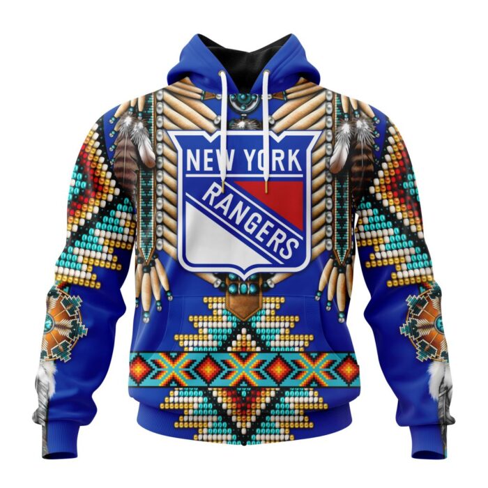 NHL New York Rangers Special Native Costume Design Unisex Performance Hoodie