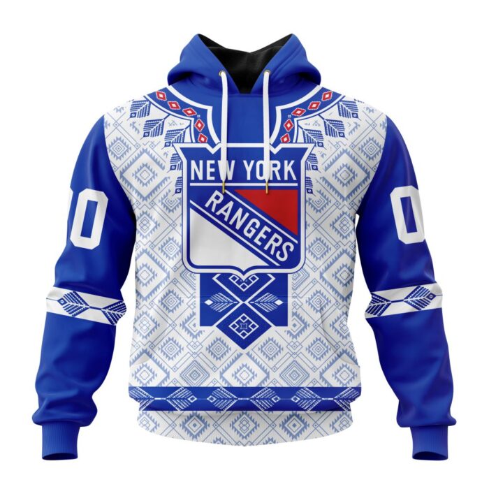 NHL New York Rangers Special Native Heritage Design Unisex Performance Hoodie