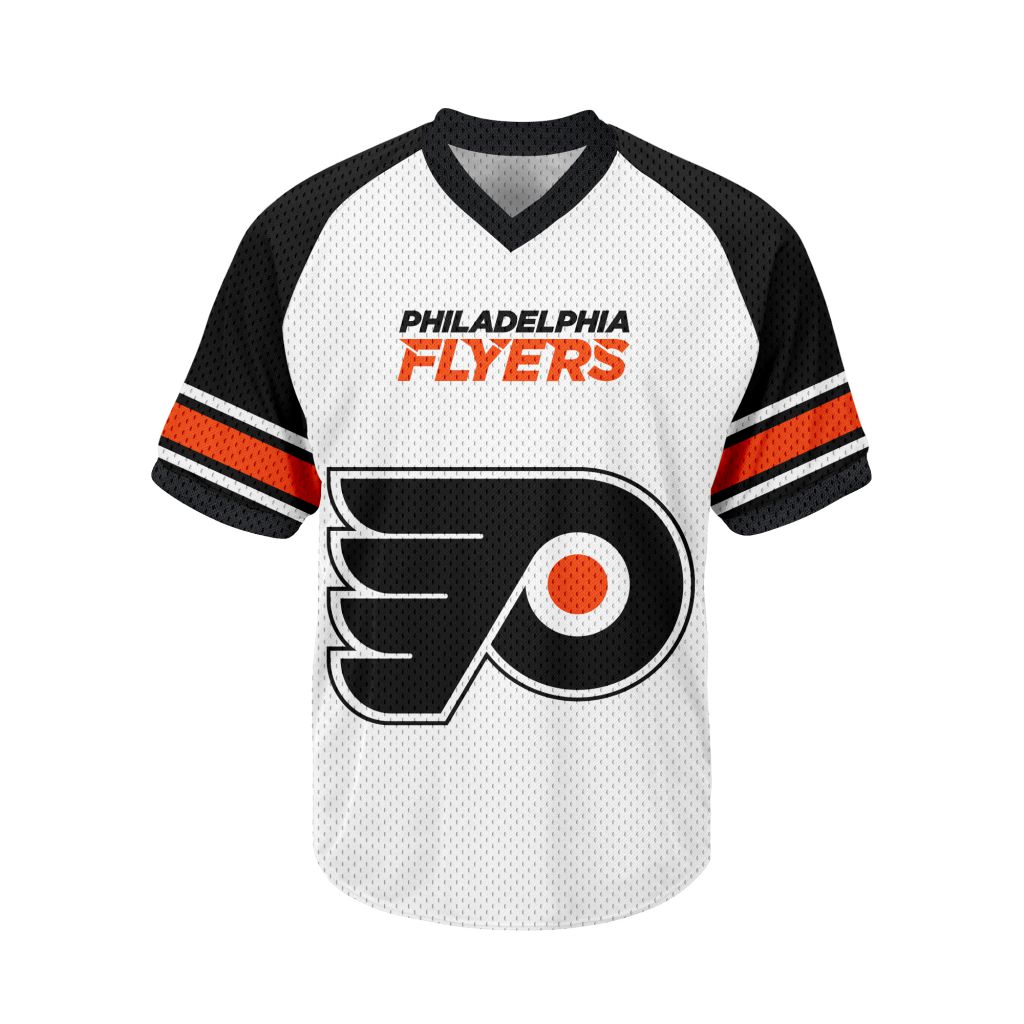 NHL-Philadelphia-Flyers-Personalized-V-neck-Mesh-Short-Sleeve-Jersey NHL Philadelphia Flyers Personalized V-neck Mesh Short Sleeve Jersey