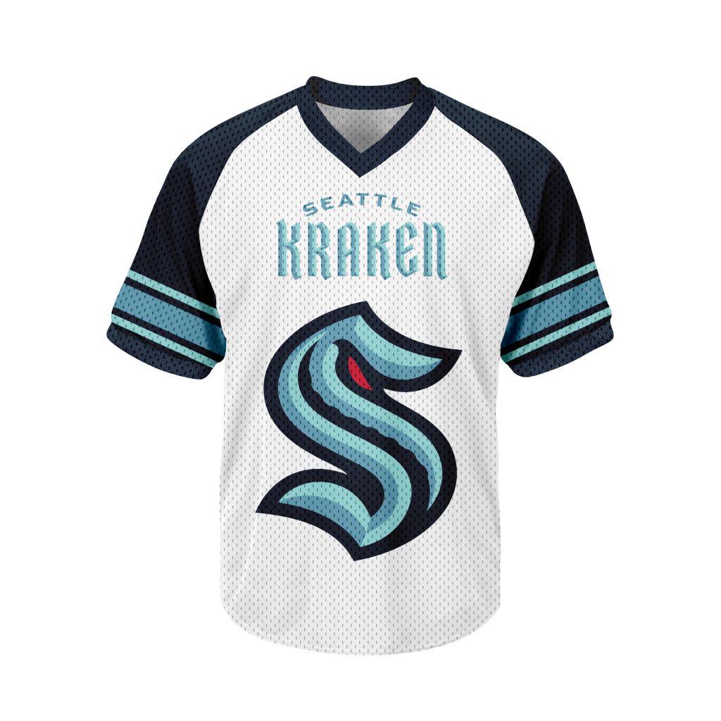 NHL-Seattle-Kraken-Personalized-V-neck-Mesh-Short-Sleeve-Jersey NHL Seattle Kraken Personalized V-neck Mesh Short Sleeve Jersey
