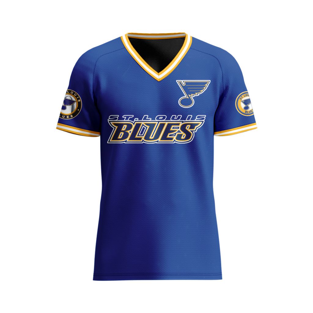 NHL-St.-Louis-Blues-Special-V-neck-Mesh-Raglan-Short-Sleeve-Design NHL St. Louis Blues Special V-neck Mesh Raglan Short Sleeve Design