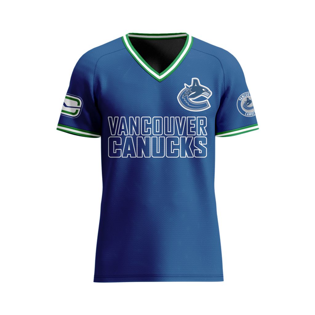 NHL-Vancouver-Canucks-Special-V-neck-Mesh-Raglan-Short-Sleeve-Design NHL Vancouver Canucks Special V-neck Mesh Raglan Short Sleeve Design