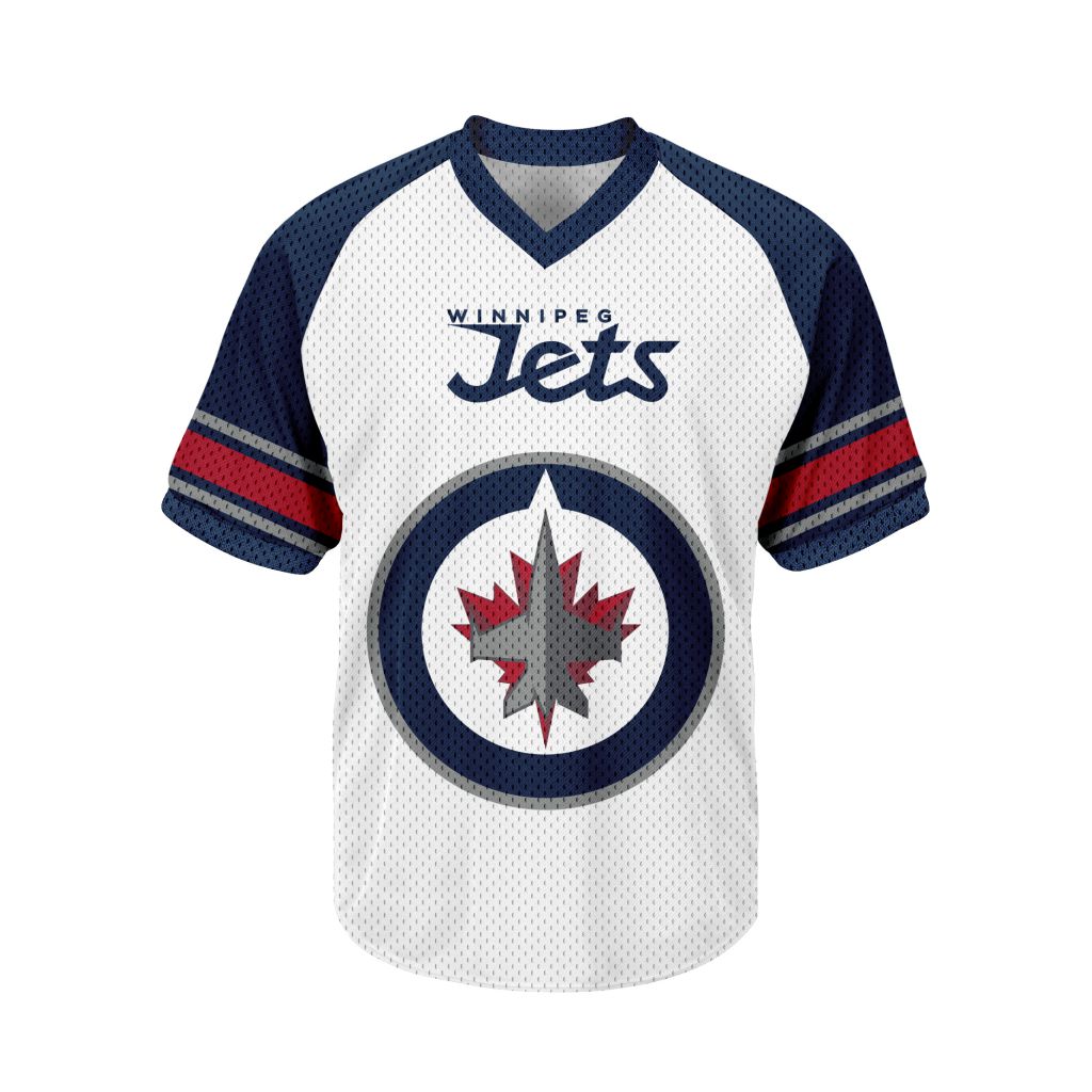 NHL-Winnipeg-Jets-Personalized-V-neck-Mesh-Short-Sleeve-Jersey NHL Winnipeg Jets Personalized V-neck Mesh Short Sleeve Jersey