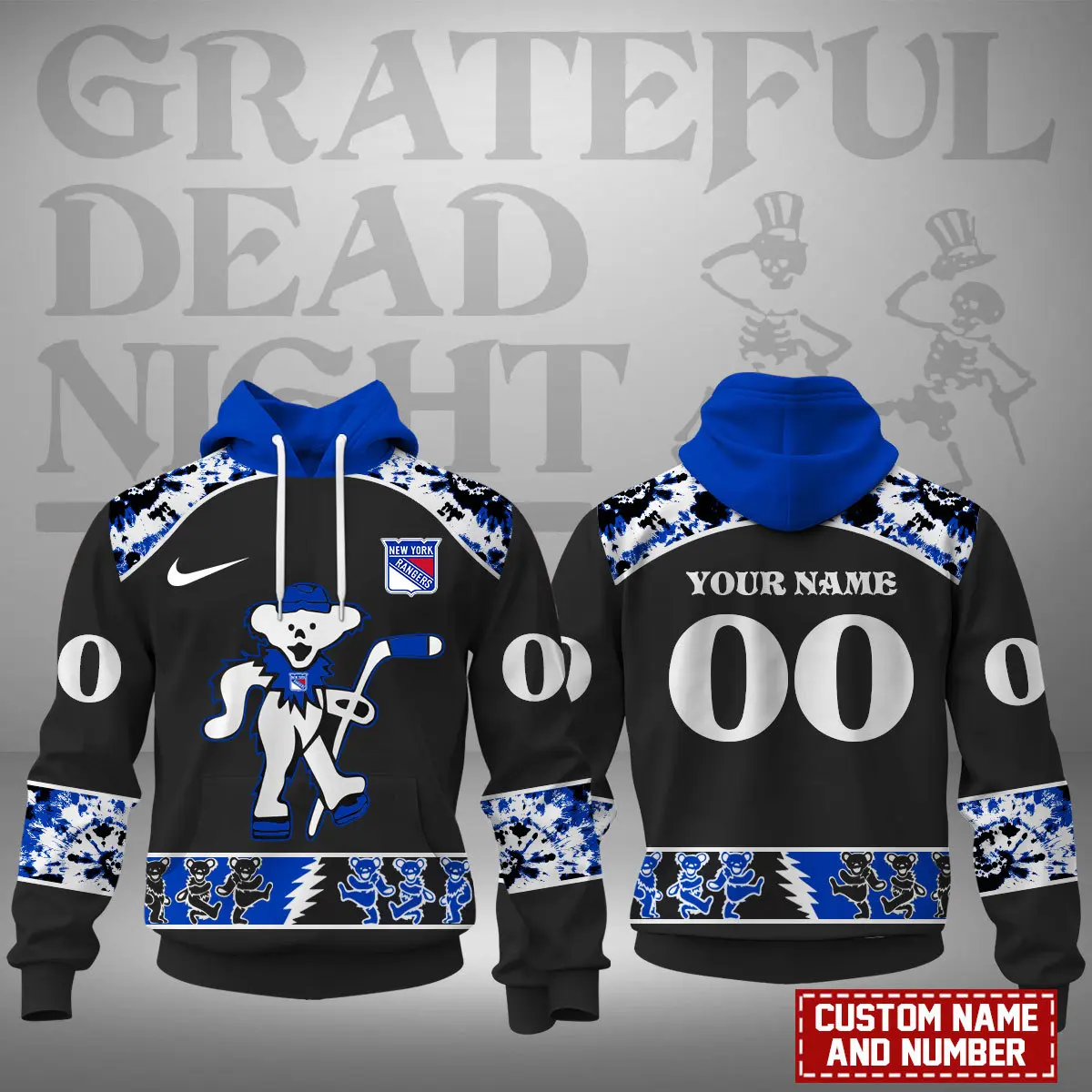 New York Rangers NHL Grateful Dead Night Hoodie WHD1125