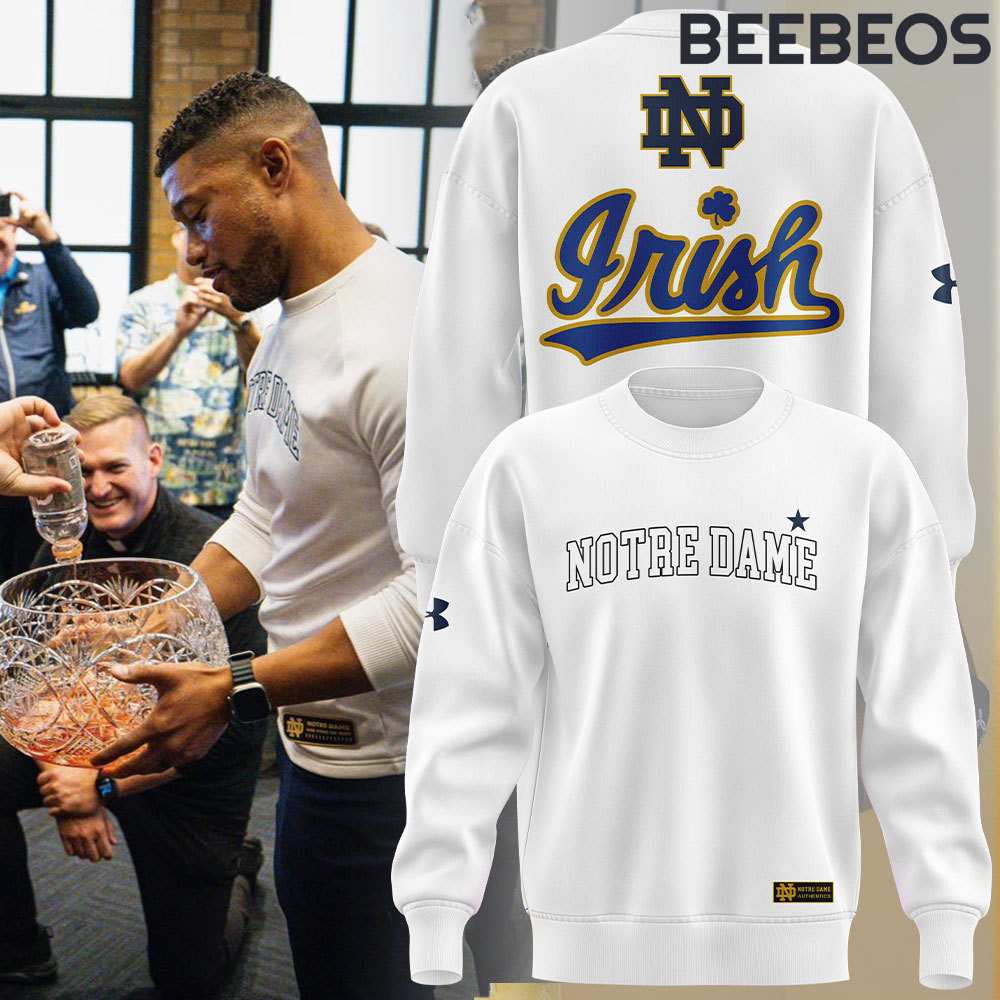 Notre Dame Fighting Irish x Marcus Freeman White Sweatshirt Notre Dame Fighting Irish x Marcus Freeman White Sweatshirt BBS1027