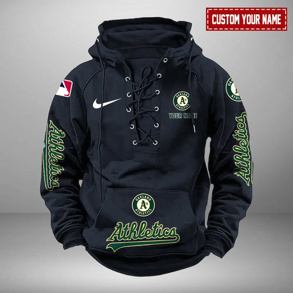 Oakland-Athletics-Personalized-MLB-Swoosh-Lace-Up-Hoodie-Vintage-Retro-Hoodie-2