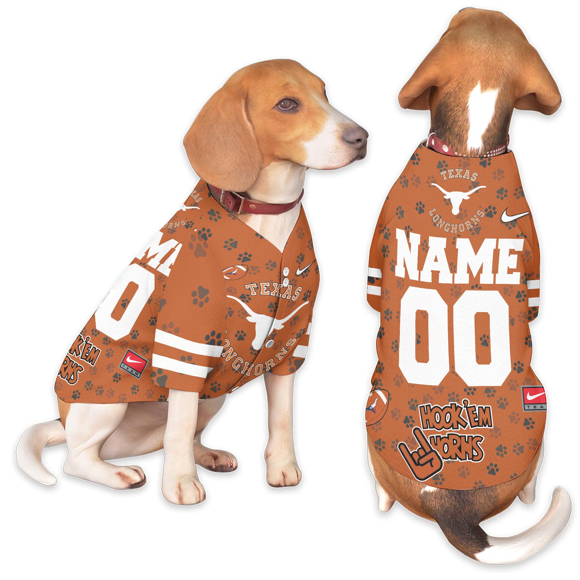 Texas-Longhorns-Pet-Baseball-Jersey Texas Longhorns Pet Baseball Jersey