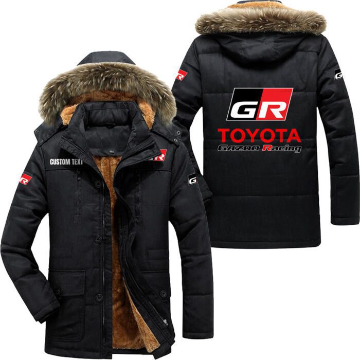 Toyota gazoo racing Hooded Fleece Parka Jacket Fleece Coat Winter Customize Name PJF1357