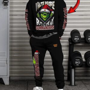 Washington Commanders Sweatsuit Combo Sweatshirt And Sweatpants Christmas - Black CSP1241