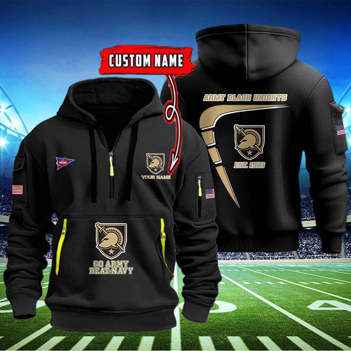 Army-Black-Knights-Quarter-Zip-Hoodie-NCAA2041 Army Black Knights Quarter Zip Hoodie NCAA2041