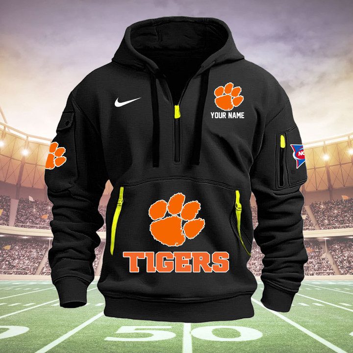Clemson-Tigers-Quarter-Zip-Hoodie-NCAA2036 Clemson Tigers Quarter Zip Hoodie NCAA2036