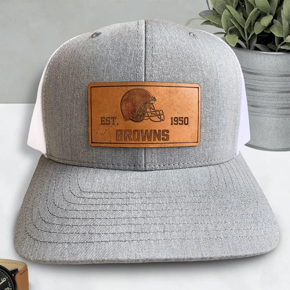 Cleveland Browns NFL Personalized Leather Patch Cap LPC1006
