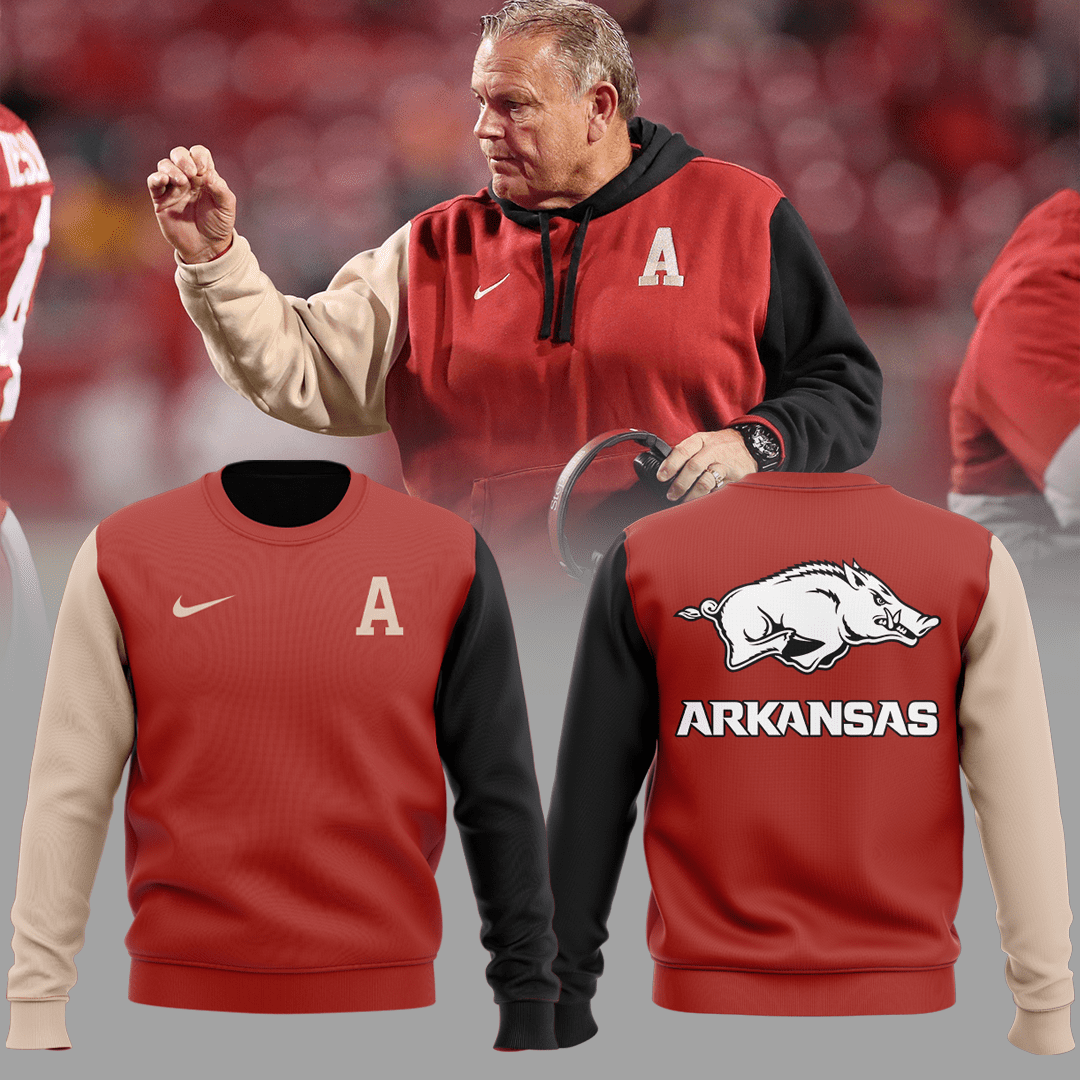 Coach-Sam-Pittman-Sweatshirt-Arkansas-Razorbacks-Football-Collection-BCT1061 Coach Sam Pittman Sweatshirt Arkansas Razorbacks Football Collection BCT1061