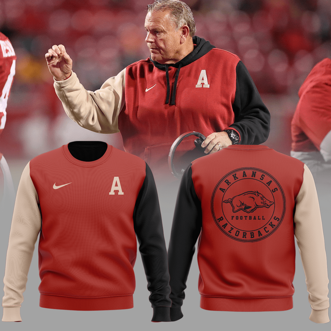 Coach-Sam-Pittman-Sweatshirt-Arkansas-Razorbacks-Football-Collection-BCT1062 Coach Sam Pittman Sweatshirt Arkansas Razorbacks Football Collection BCT1062