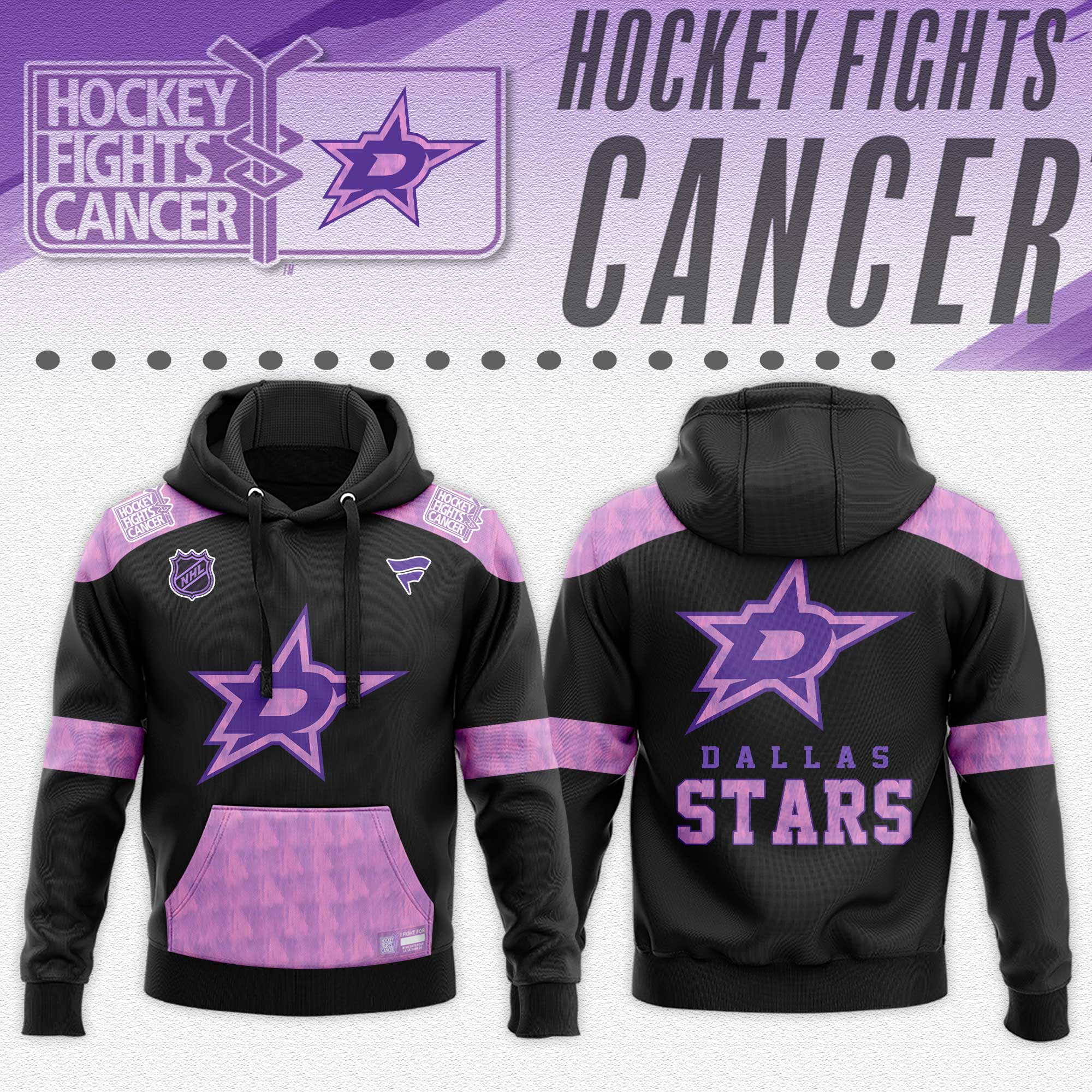 Dallas-Stars-x-Hockey-Fights-Cancer-Black-Unisex-Hoodie-Cap-Joggers-Set-202425-HCJ1366-1