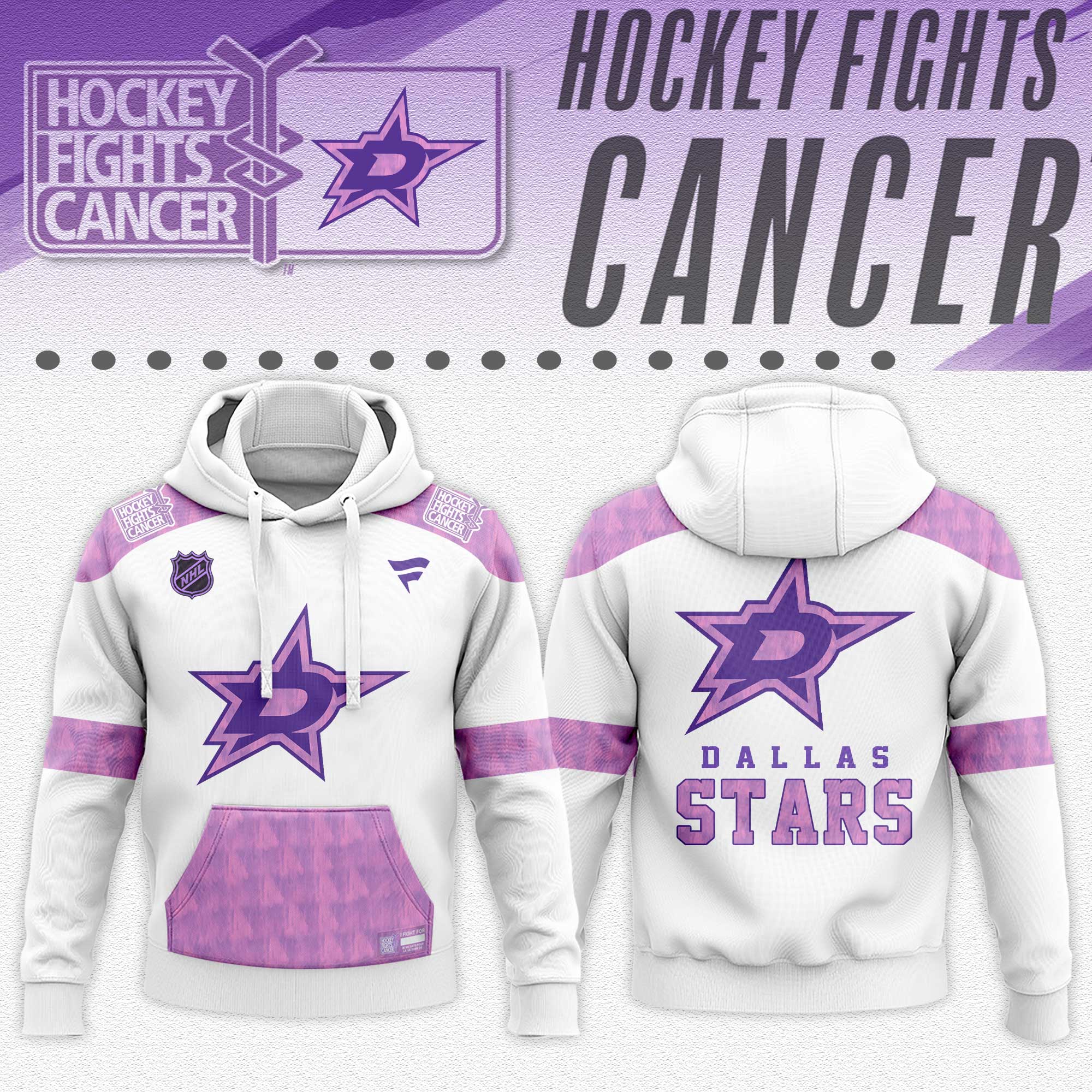Dallas-Stars-x-Hockey-Fights-Cancer-White-Unisex-Hoodie-Cap-Joggers-Set-202425-HCJ1365-1