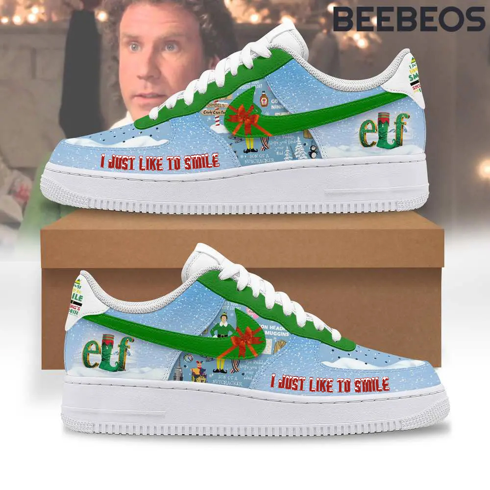 ELF I Just Like to Smile Air Force 1 Shoes AF1 Limited Sneakers ELF I Just Like to Smile Air Force 1 Shoes AF1 Limited Sneakers