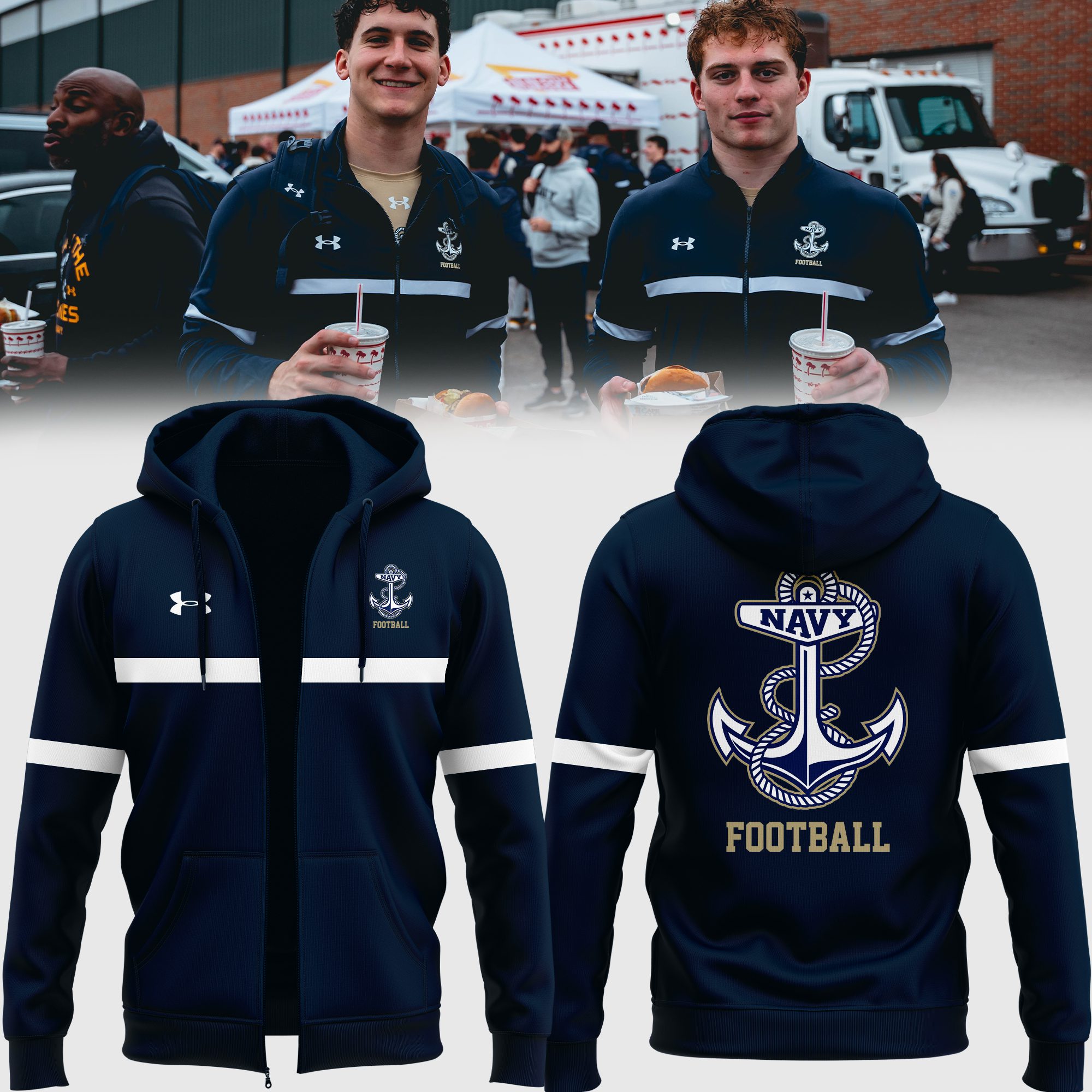 Edition-Navy-Midshipmen-Zip-Hoodie-FZH1011 Edition Navy Midshipmen Zip Hoodie FZH1011