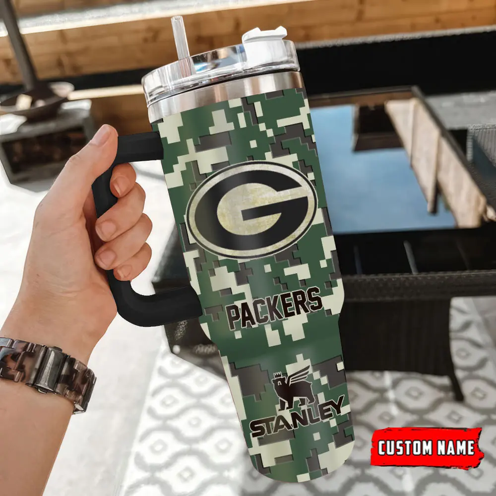 Green-Bay-Packers-Personalized-NFL-Camo-Military-Green-Pattern-Stanley-Tumbler-40Oz-2