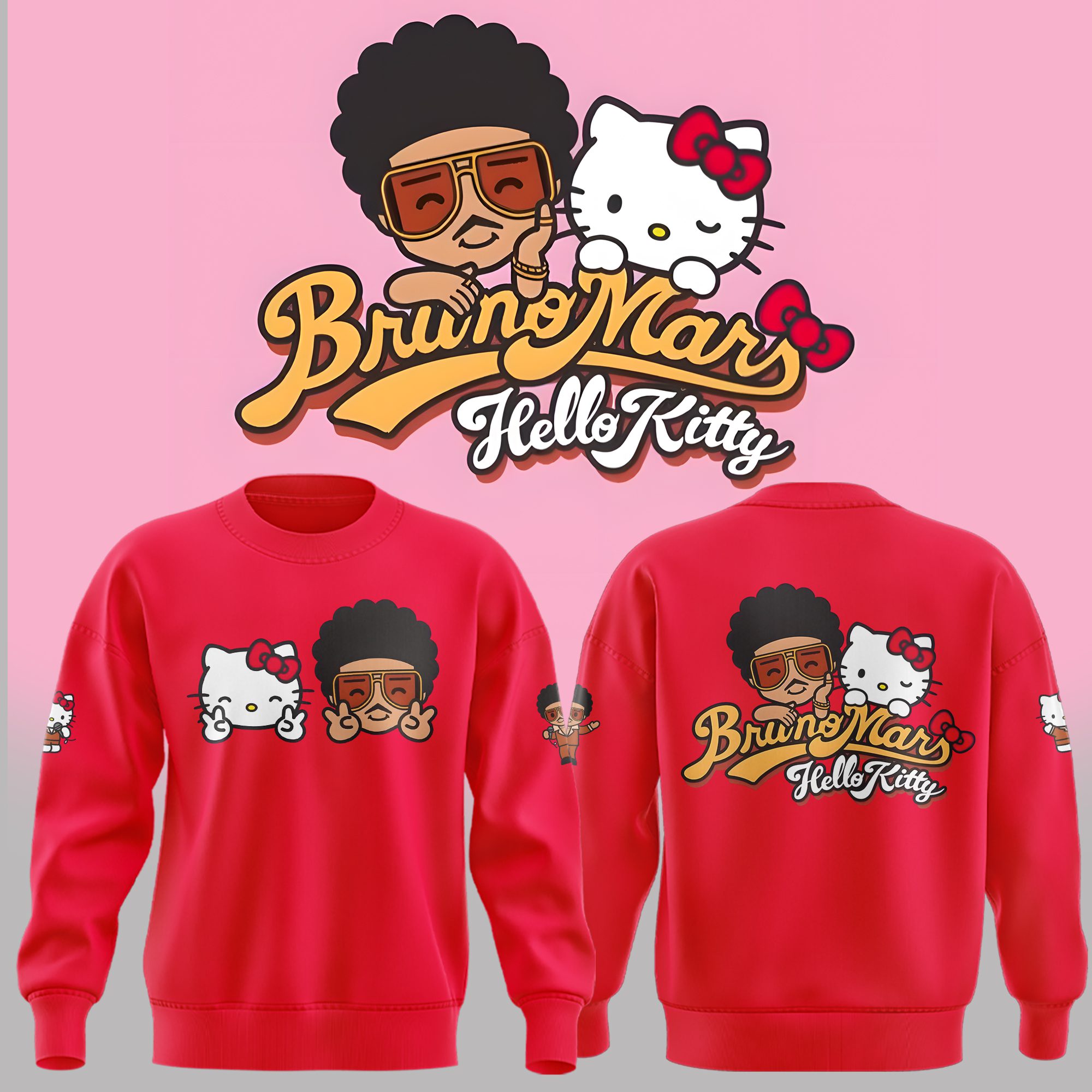 Hello-Kitty-X-Bruno-Mars-Sweatshirt-BCT1044 Hello Kitty X Bruno Mars Sweatshirt BCT1044